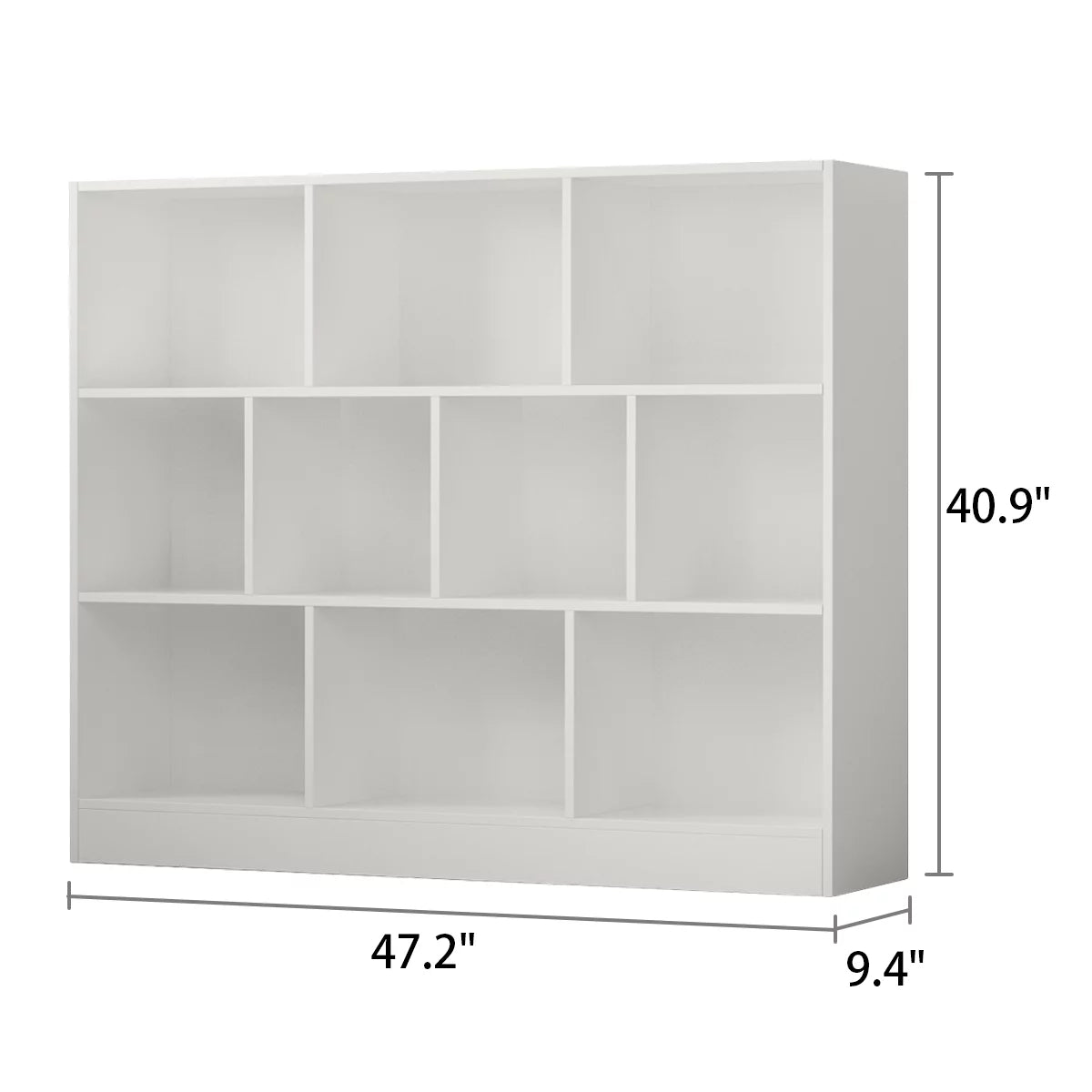 WIAWG Modern Open Shelf Bookcase Cube Storage Organizer for Home White 47.2"