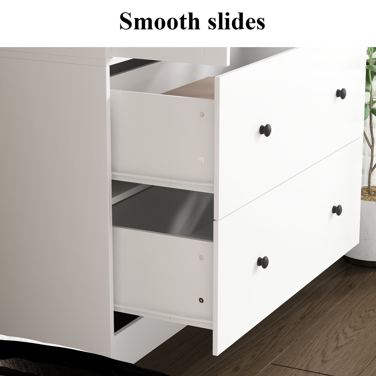 Wiawg 2 Door Wardrobe Armoire,Mirrored Closet Storage with Drawers and Shelves,White