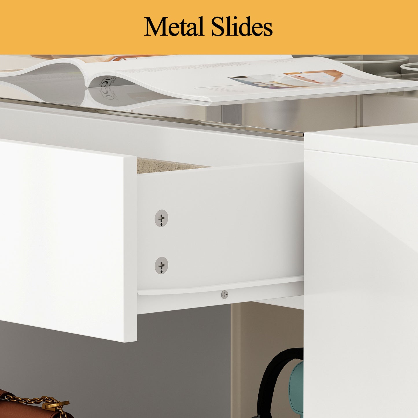 Wiawg Glass Display Cabinet Closet Island,Storage Cabinet for Retail, Collectibles Showcase with 8 Drawers, Walk in Display Island for Retail Shop, Cloakroom, White