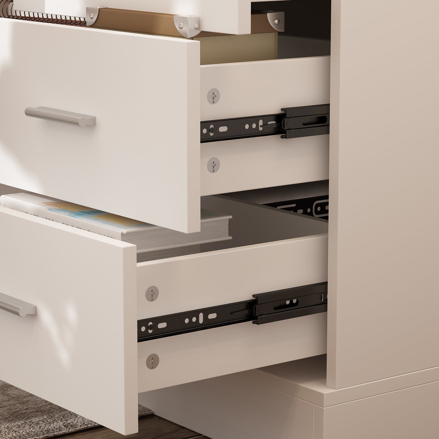 Wiawg 63" Electric Height Adjustable Standing Desk, , L Shaped Home Office Table,Oak&White