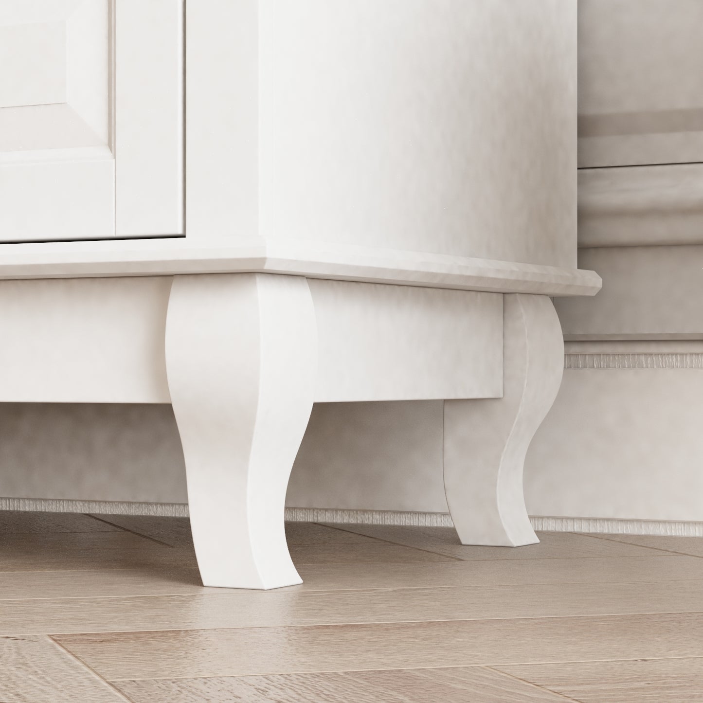 WIawg 9 Drawer Dresser with Carved Drawer Fronts & Solid Legs, 55.1" L White Modern Wood Storage Chest of Drawers for Bedroom, Living Room & Fitting Room