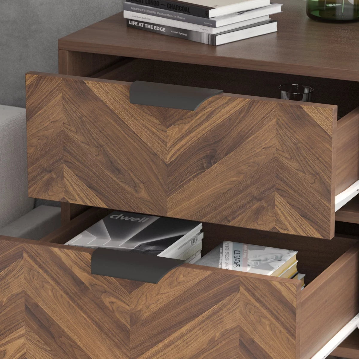 WIAWG Mid Century Modern End Side Table Nightstand with Storage Drawer for Bedroom Living Room Rustic Brown