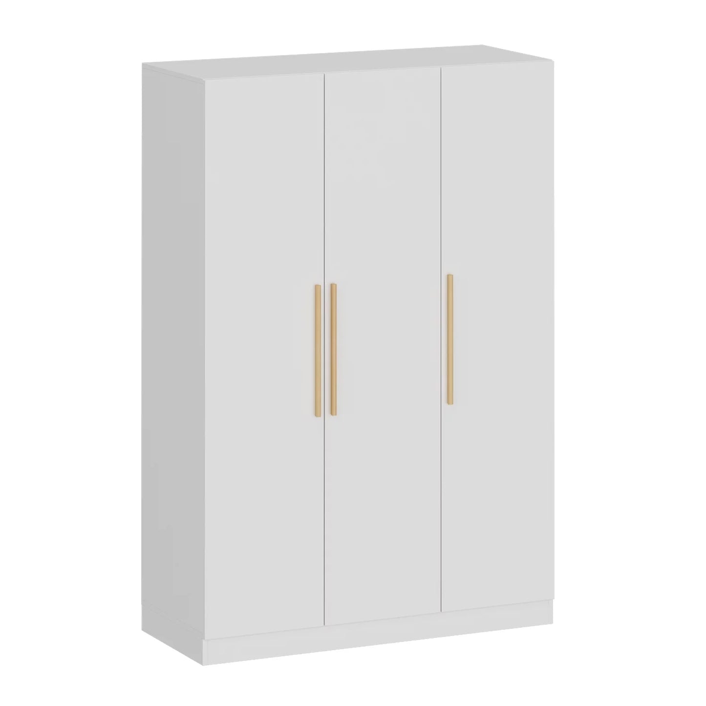 WIAWG Wardrobe Armoire, 3 Door Large Modern Closet Storage Cabinet for Bedroom w/Metal Handle, White
