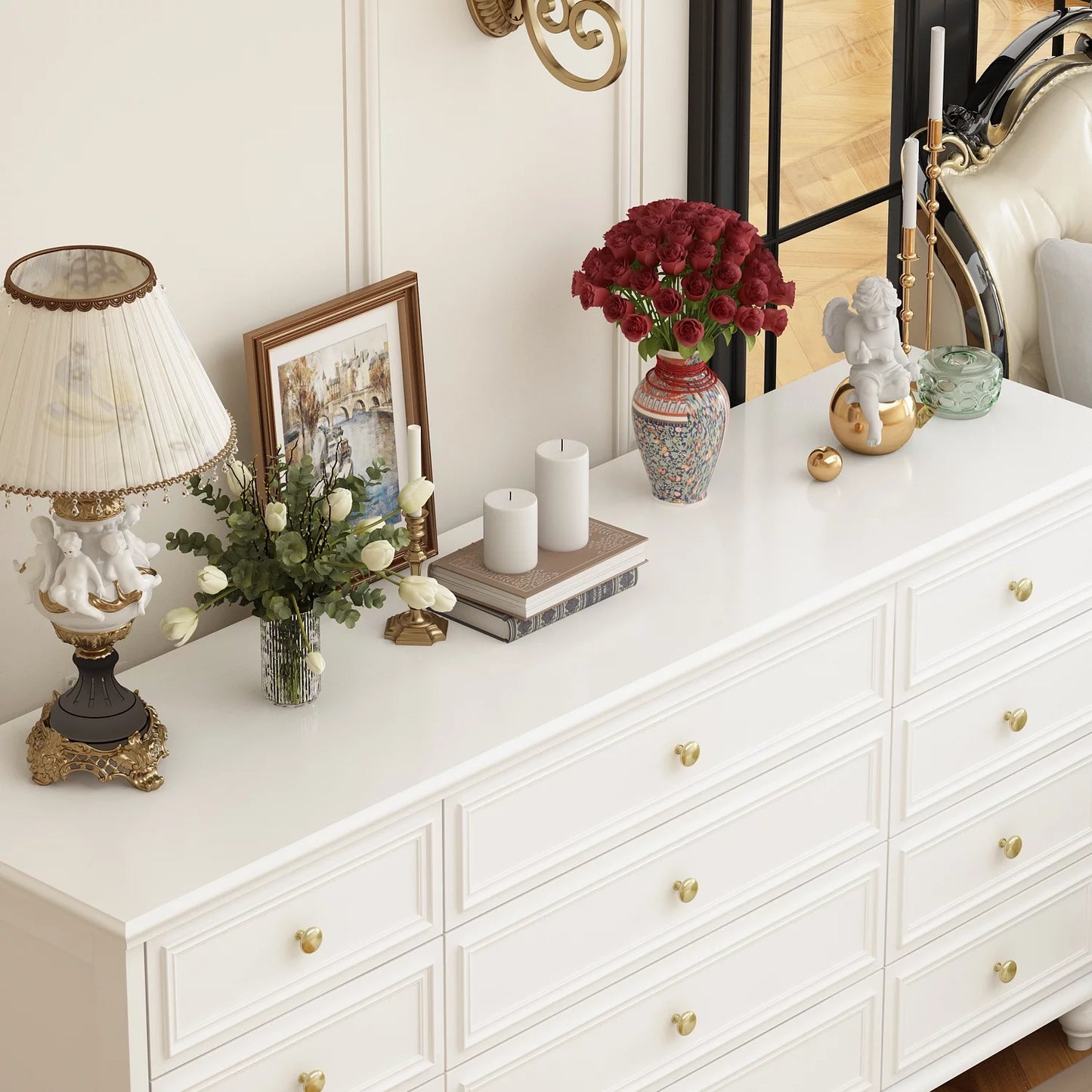 WIAWG 12 Drawer Dresser, Chest of Drawers Wood Dresser Storage Organization for Bedroom Closet