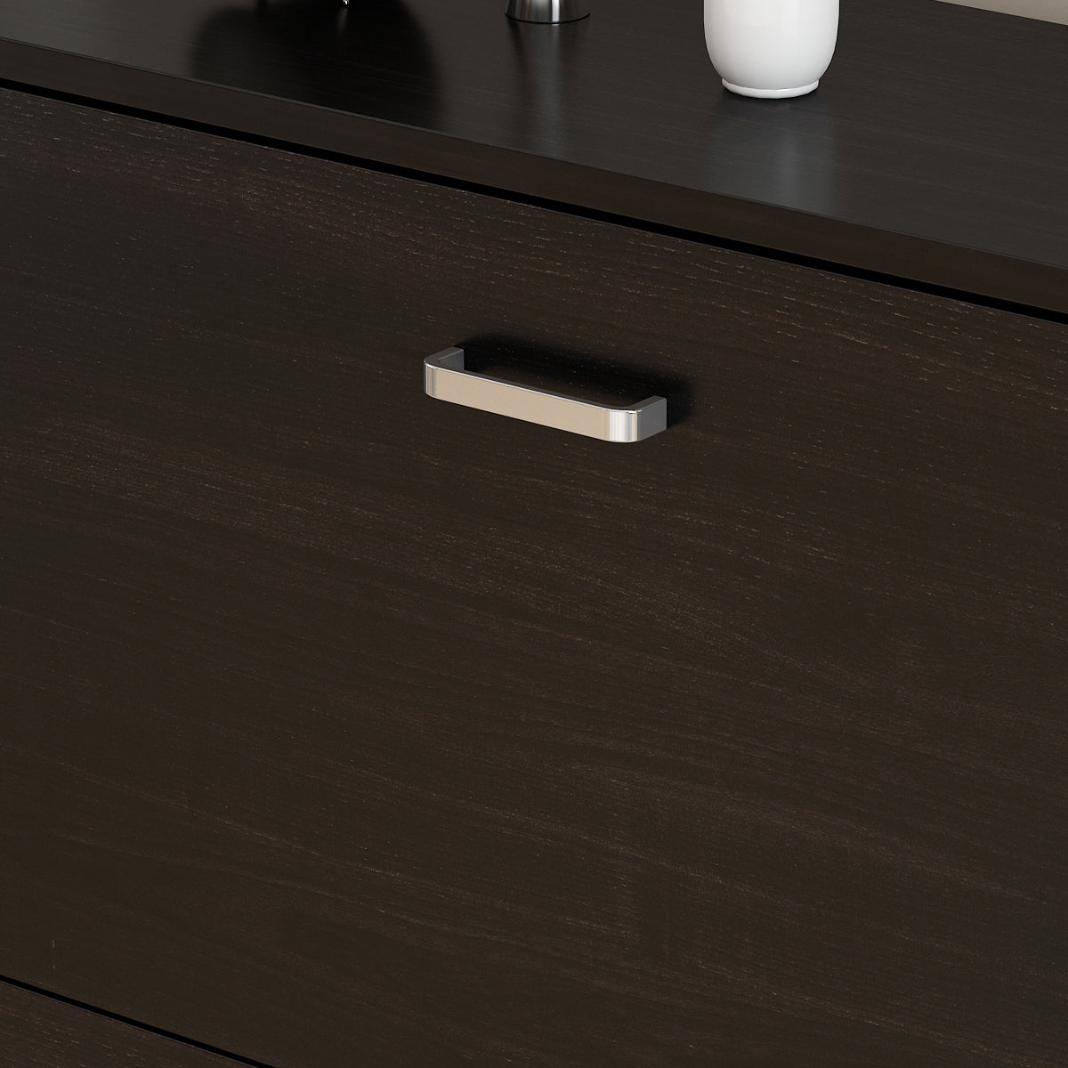 WIAWG 23.6" Modern Shoe Cabinet with 2 Drawers for Entryway Wood Black