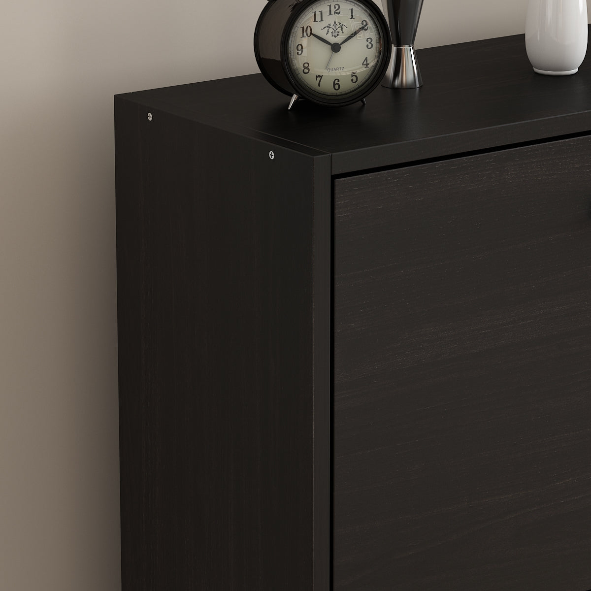 WIAWG 23.6" Modern Shoe Cabinet with 2 Drawers for Entryway Wood Black