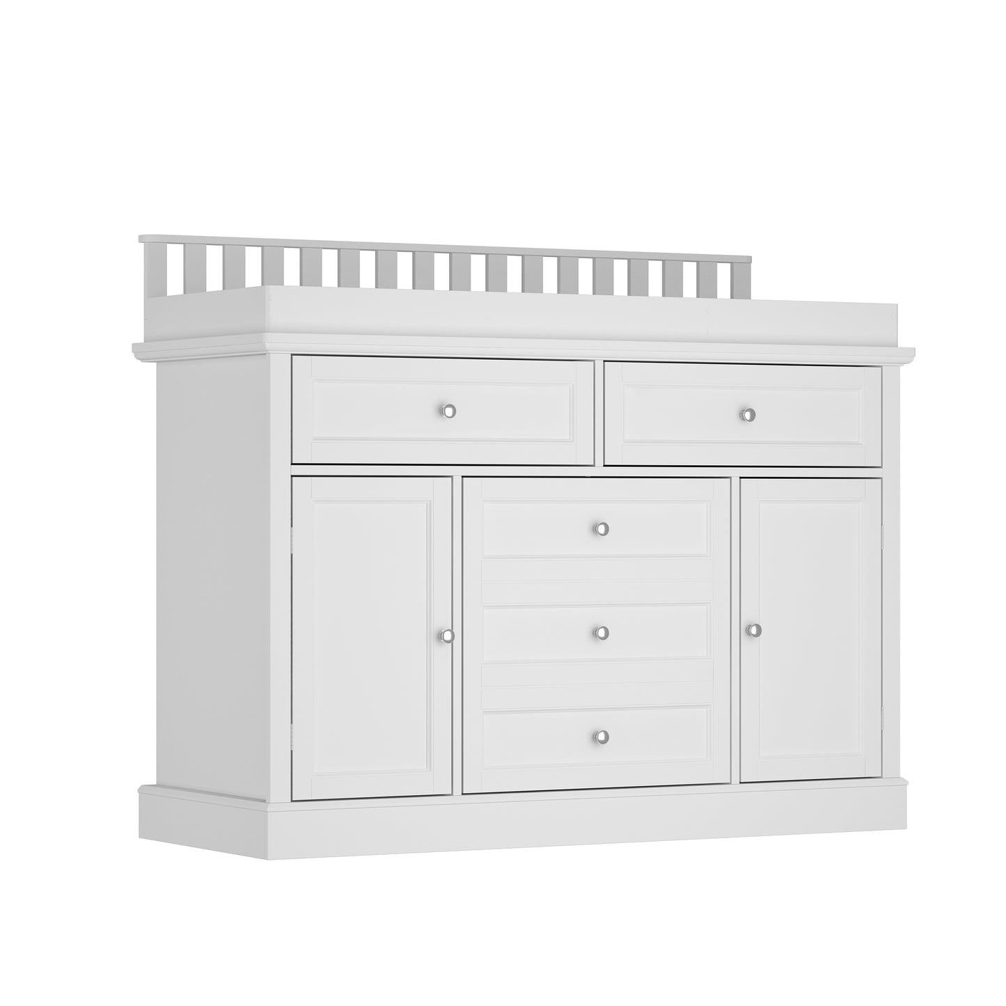 WIAWG Nursery Dresser with Changing Table Top, 46" W Baby Dresser with 2 Drawers,Storage Organize Station for Nursery and Baby Bedroom,White