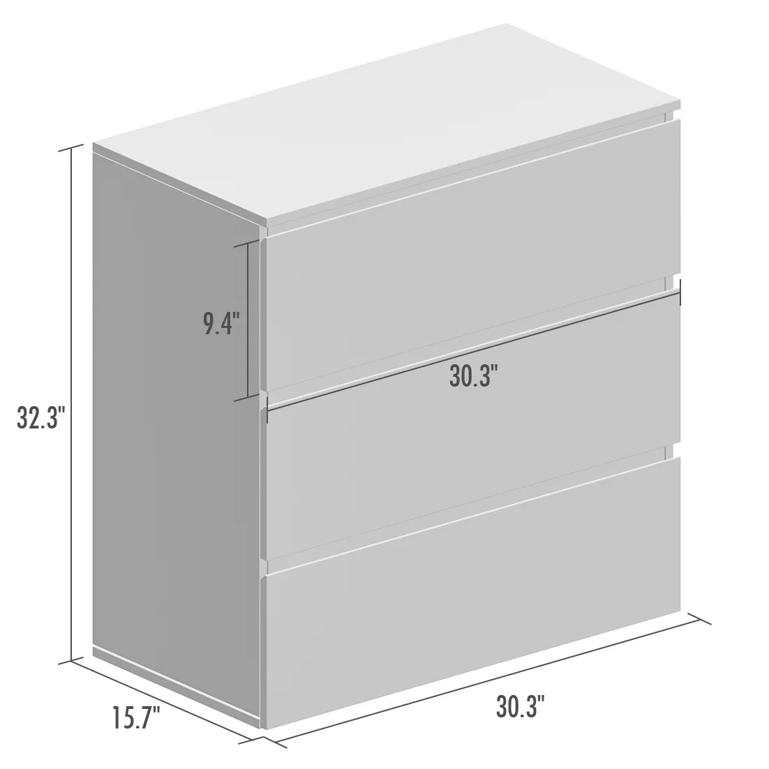 WIAWG 3 Drawers White Dresser Chest for Nursery Bedroom