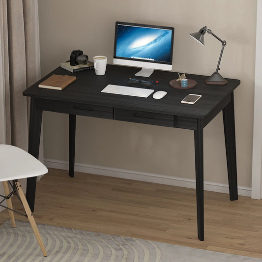 WIAWG 39.4" Modern Writing Desk with Drawers Workstation Table for Home Office Black