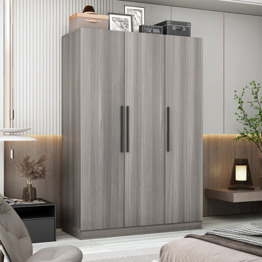 WIAWG 3-Door Large Wardrobe Armoire Closet with 3 Doors,Wardrobe Cabinet for Hanging Clothes for Bedroom,Brow