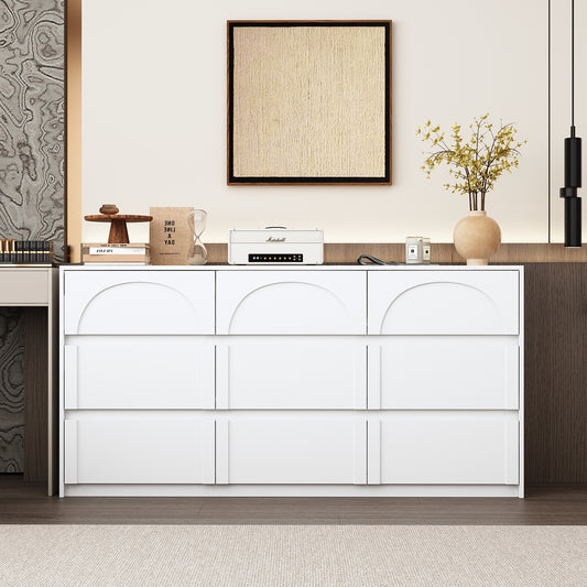 WIAWG 63-Inch Tall Bedroom & Living Room Storage Cabinet - Ample Space in a 9-Drawer Chest Dresser