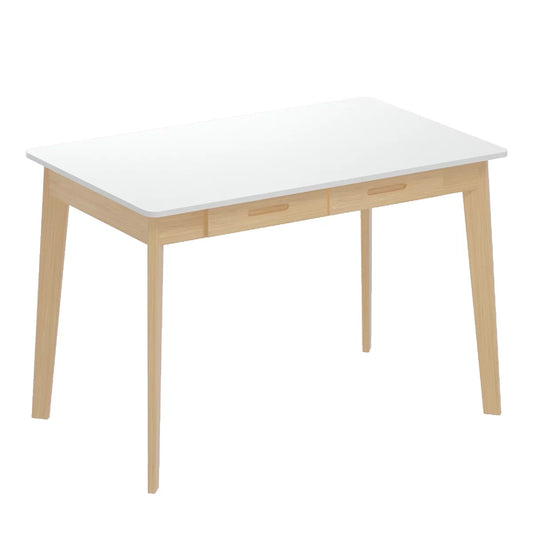 WIAWG Modern Office Desk with Drawer Simple Computer Desk Wood 39.4" White