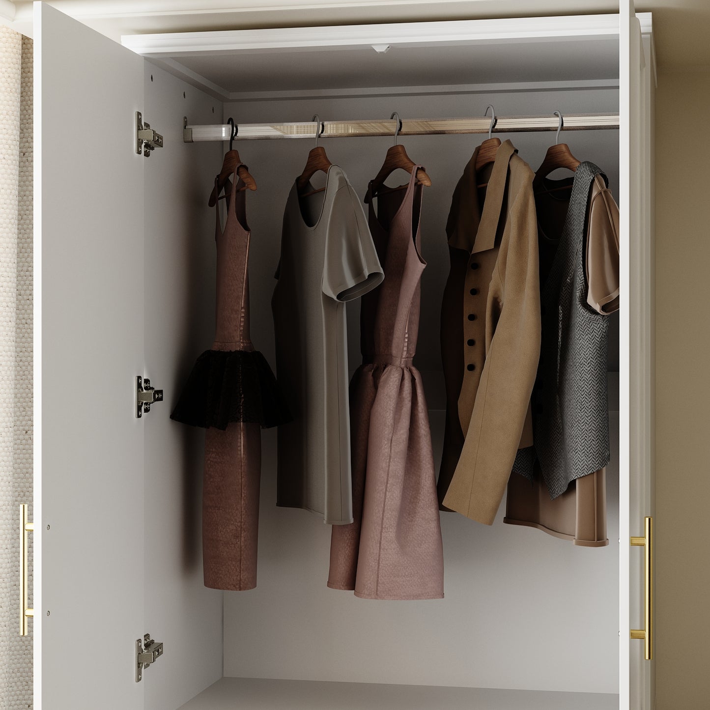 WIAWG 74.5"H 2 Door Clothing Armoire Wardrobe Closet with Hanging Rod