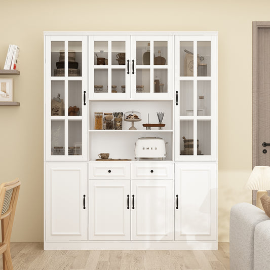WIAWG Modern Versatile Storage Cabinet Set, China Cabinet Bookcase Display Storage Organizer for Home Office