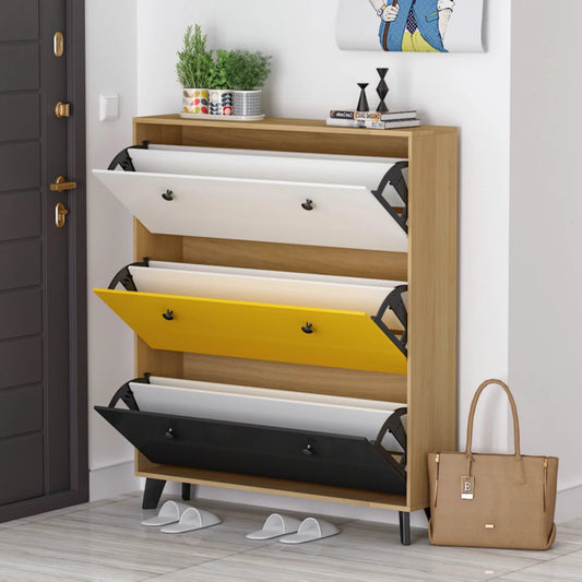 WIAWG Entryway Shoes Storage Cabinet, Wooden Shoe Rack Organizer