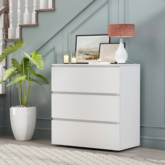 WIAWG 3 Drawers White Dresser Chest for Nursery Bedroom