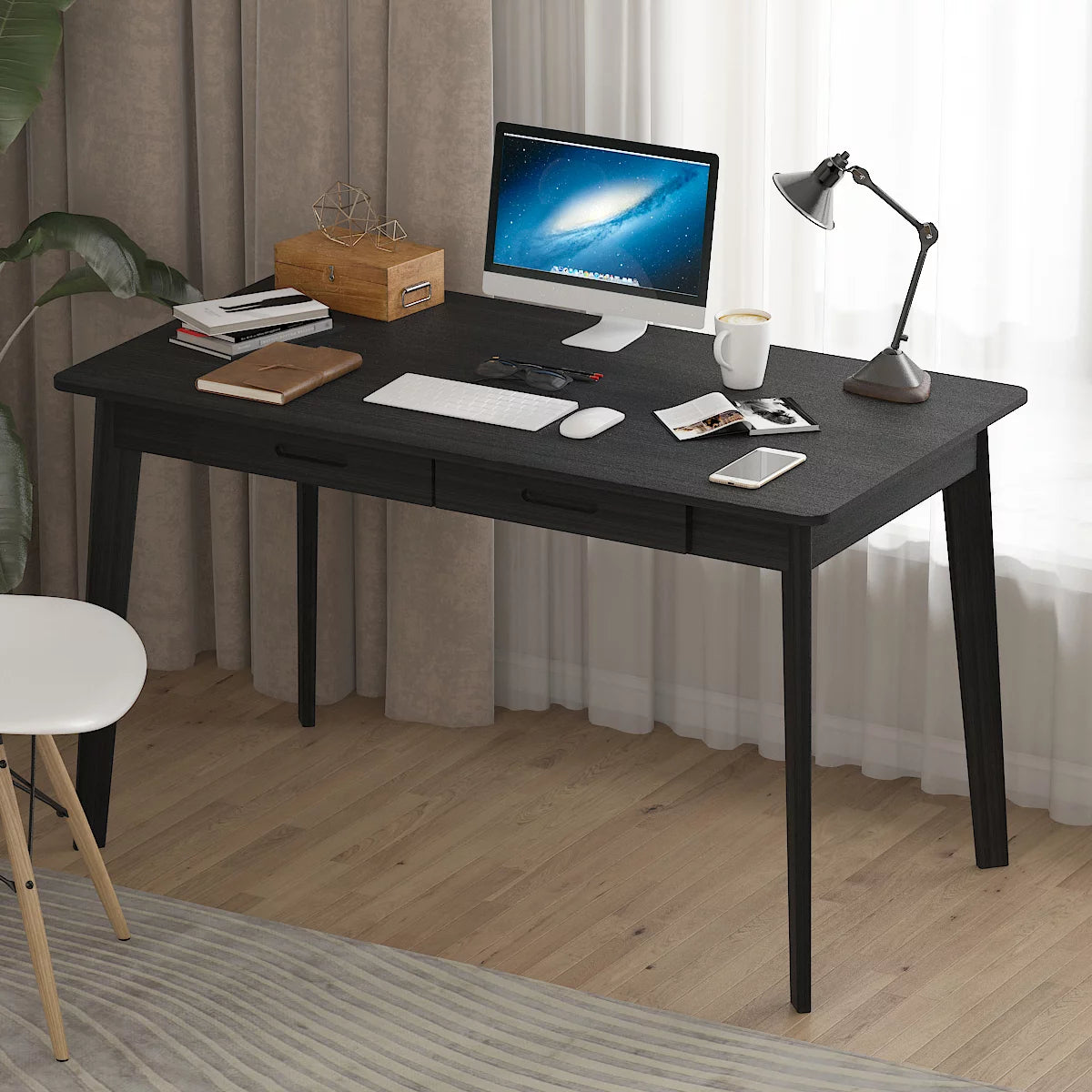 WIAWG Simple Writing Desk Simple Study Desk For Home Office Workstation Small Area Desk With Drawer, Laptop Computer Work Study Table