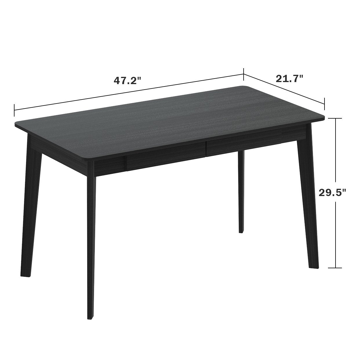 WIAWG 47" Modern Home Office Desk, Computer Table Workstation Table Gaming Writing Desks, Black