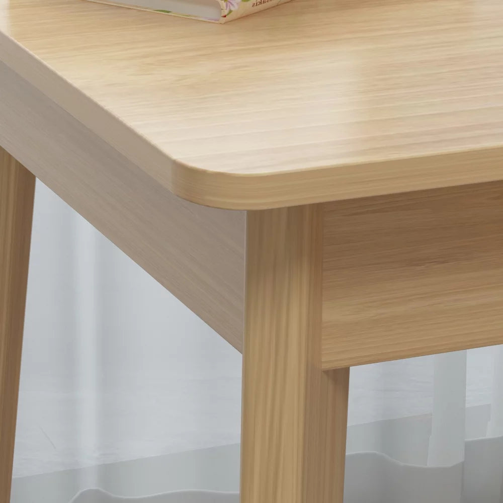 WIAWG Modern Office Desk with Drawer, Simple Computer Desk in Home Beige 39.4"