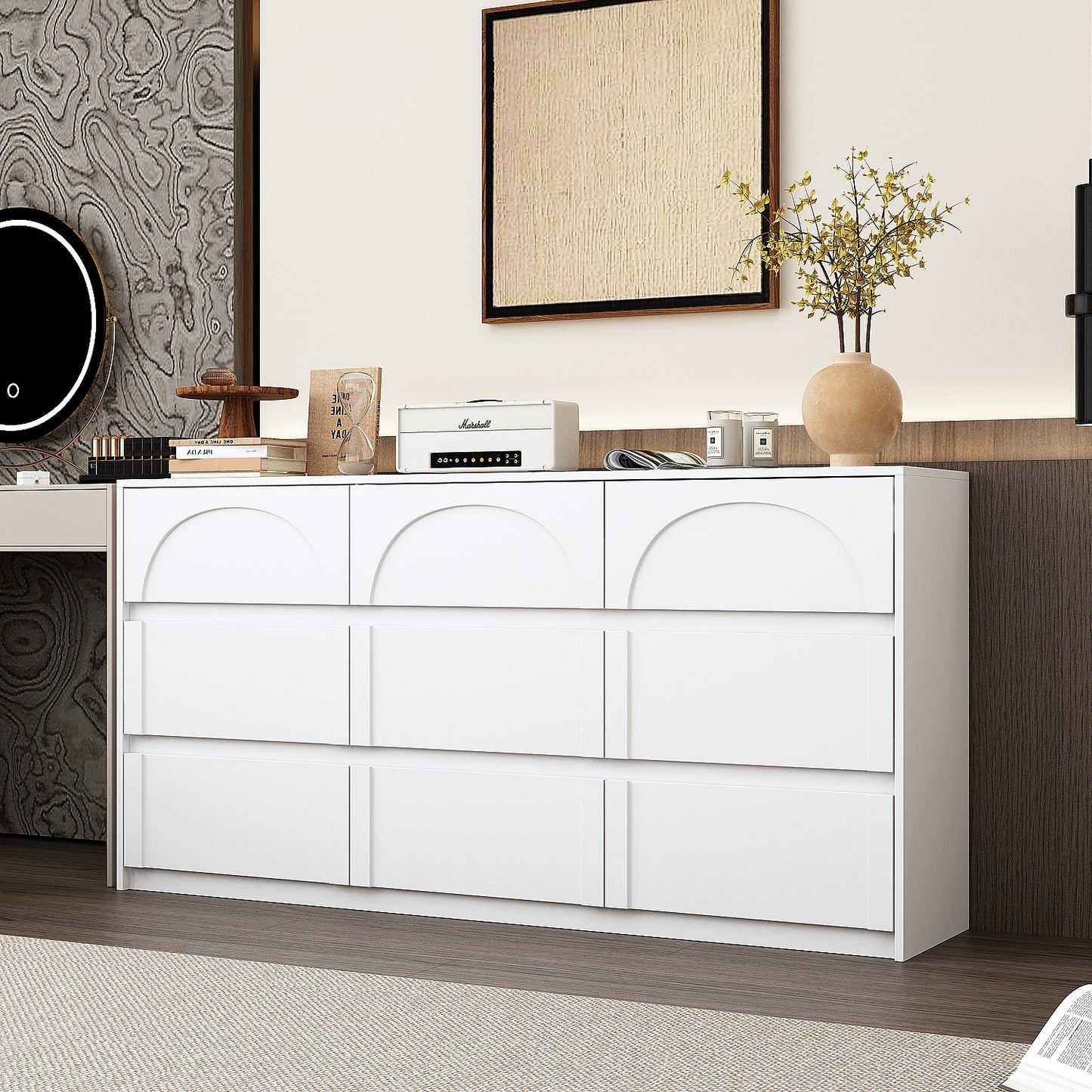 WIAWG 63-Inch Tall Bedroom & Living Room Storage Cabinet - Ample Space in a 9-Drawer Chest Dresser