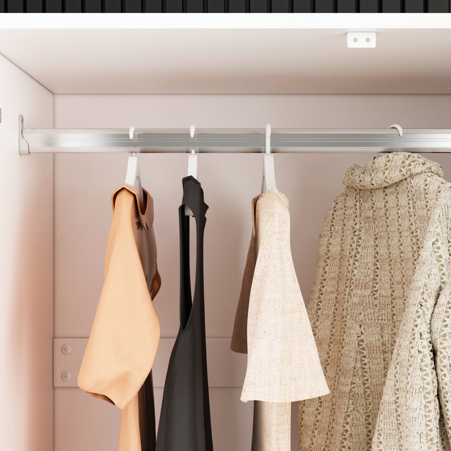 Wardrobe with Mirror Doors, White Bedroom Armoire with 2 Drawers, Hanging Rod, Mirrored Closet Modern Clothes Storage Cabinet for Guest Room Cloakroom, 31.5”W x 19.7”D x 70.9”H