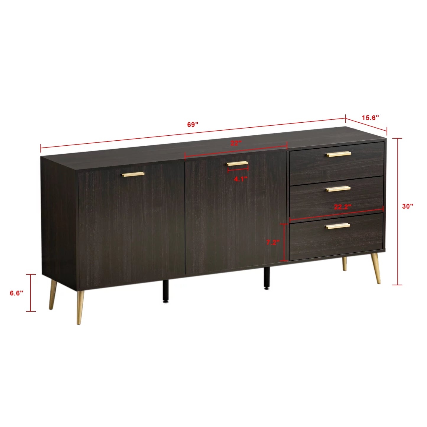 WIAWG TV Console Table with Cabinet Modern TV Stand with Drawers 66.9"