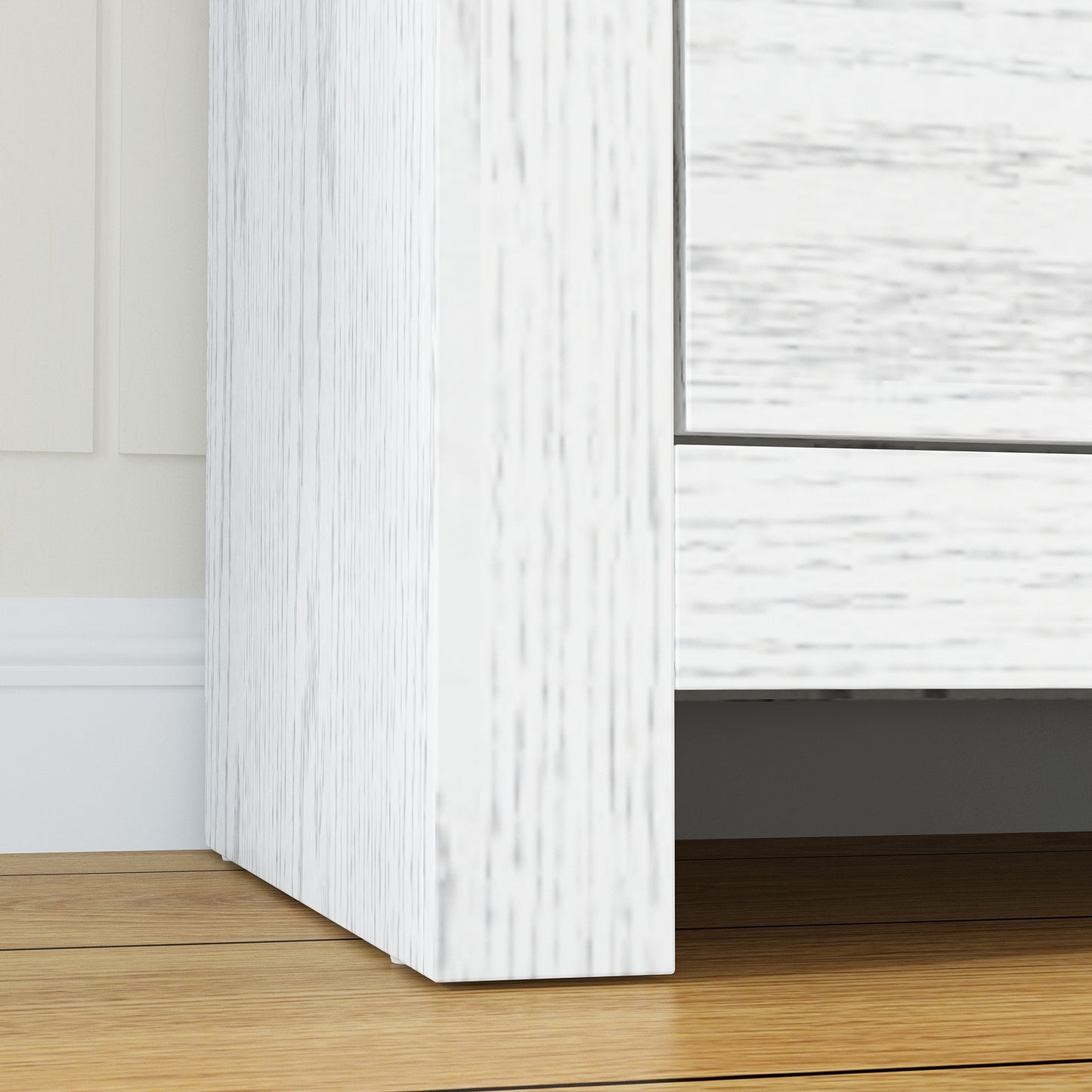 WIAWG 63" Dresser for Bedroom,6 Drawer Dresser, Chest of Drawers, Rustic Drawer Cabinet for Living Room Hallway Office, White Wood Grain