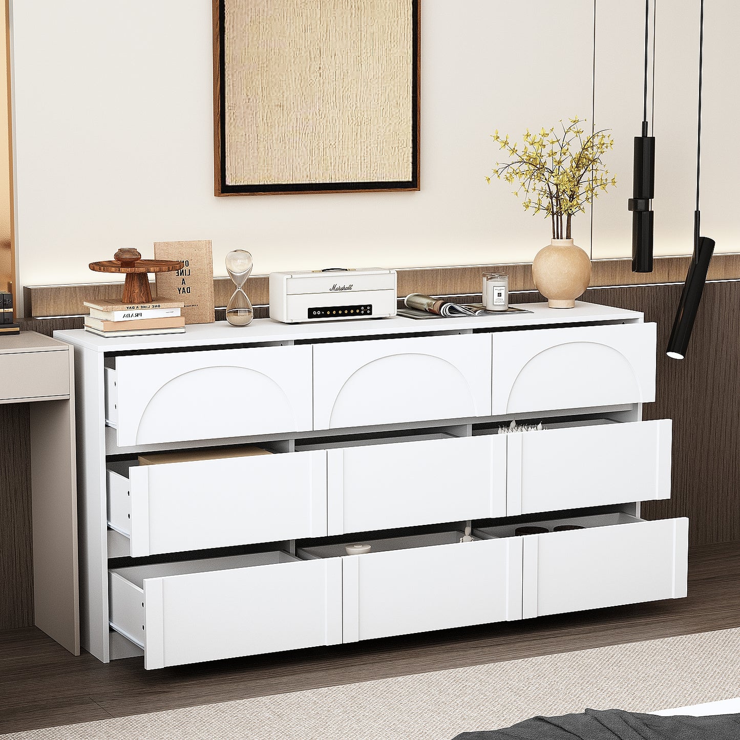WIAWG 63-Inch Tall Bedroom & Living Room Storage Cabinet - Ample Space in a 9-Drawer Chest Dresser