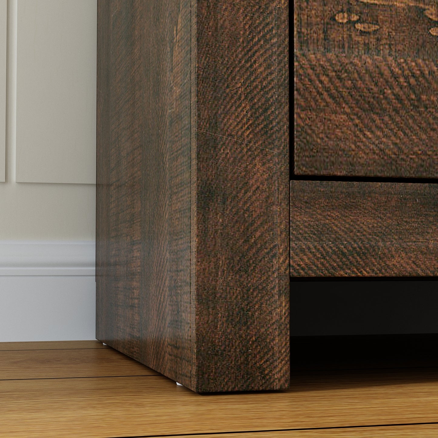 WIAWG 63" Dresser for Bedroom,6 Drawer Dresser, Chest of Drawers, Rustic Drawer Cabinet for Living Room Hallway Office,Brown