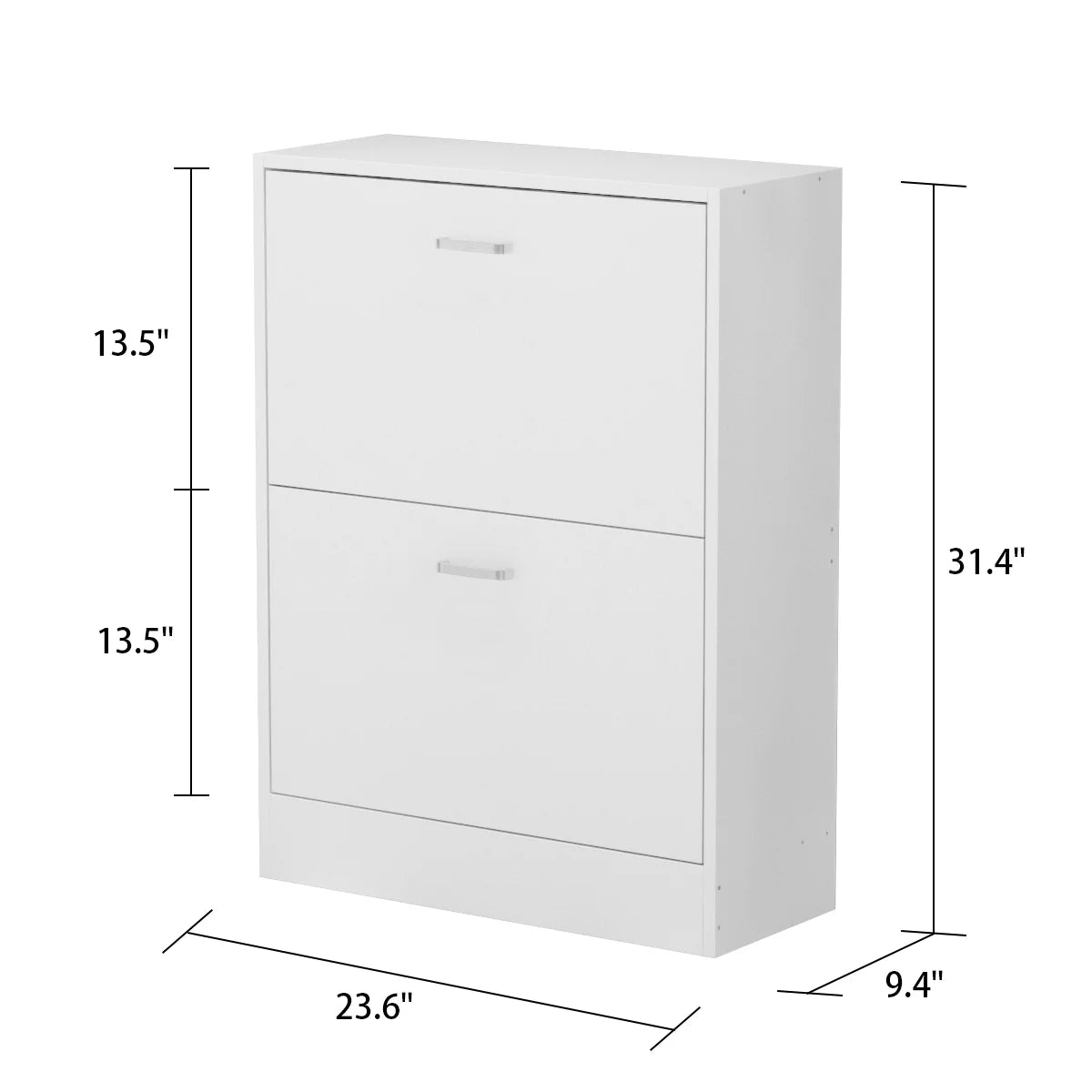 WIAWG 23.6" Modern Shoe Cabinet with 2 Drawers for Entryway Wood White