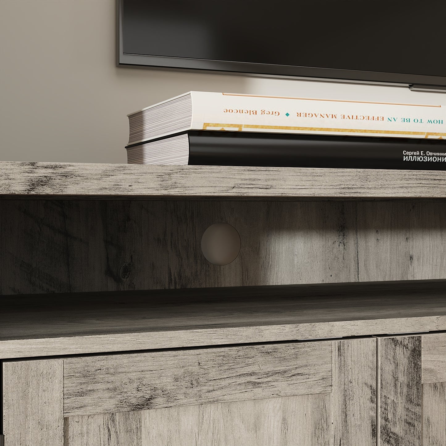 WIAWG Large All-in-One TV Stands for Living Room, 78.1" Tall TV Stands with Storage, Modern Wall Entertainment Center with Storage Bookshelves for Living Room, Light Gary