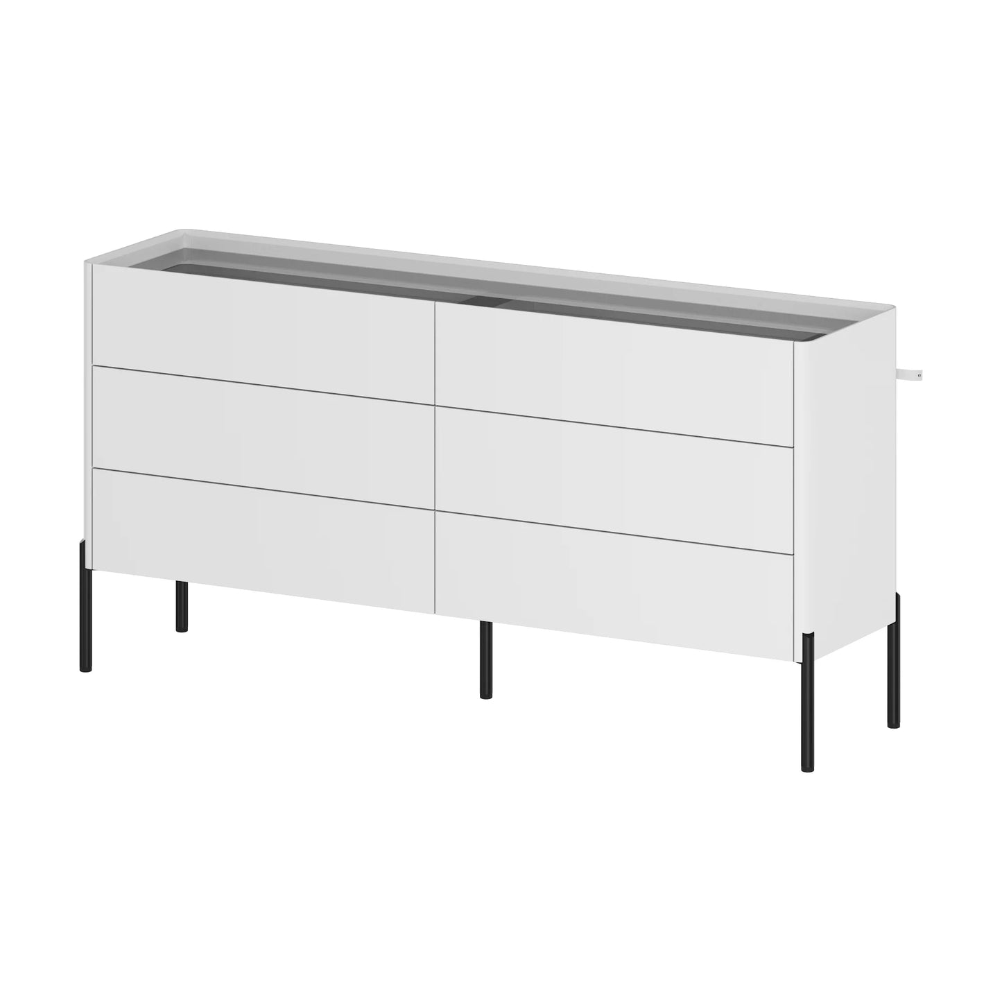 WIAWG 6 Drawer Dresser for Bedroom, Chest of Drawers with 2 Classified and 4 Wide Storage Drawers for Bedroom, White