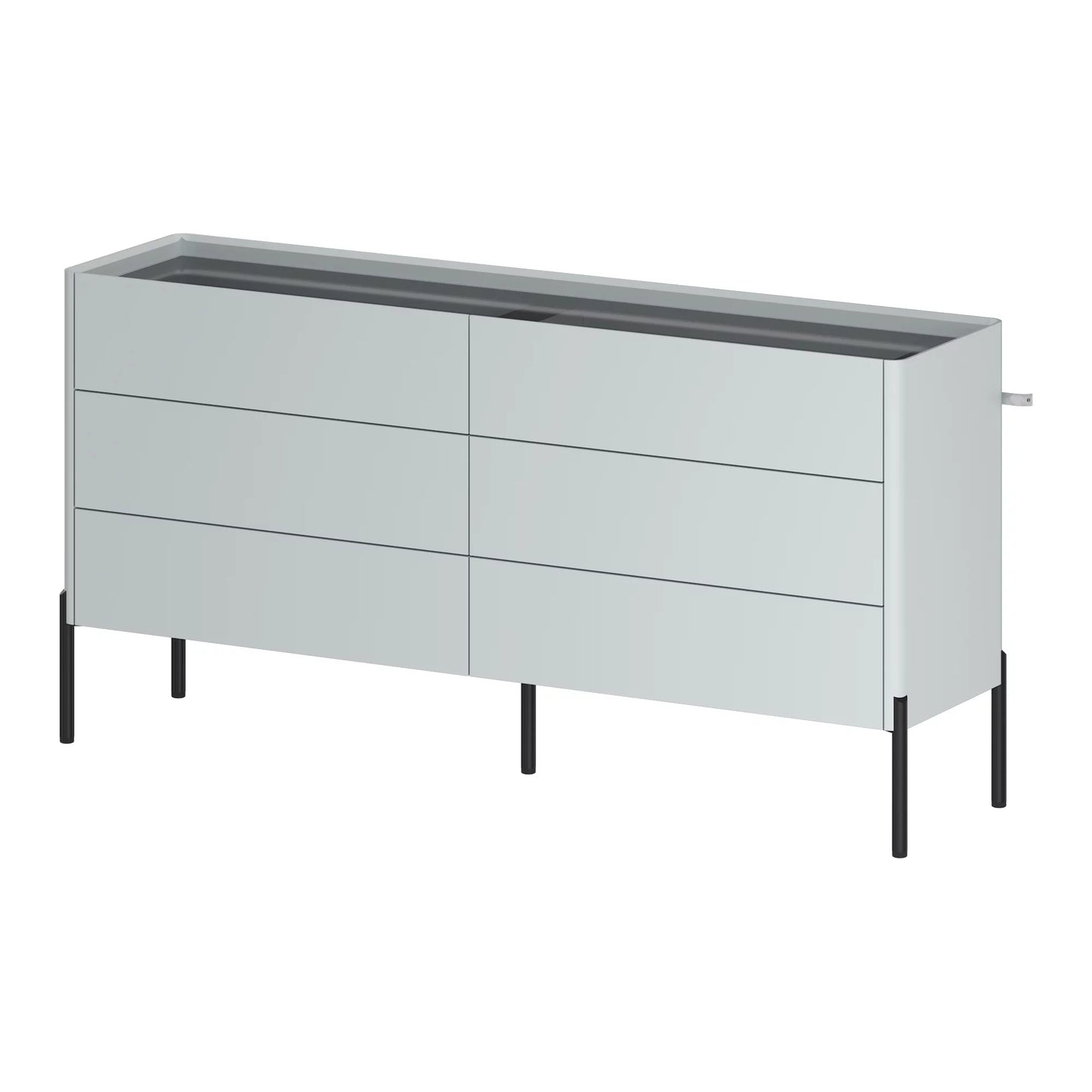 WIAWG 6 Drawer Dresser for Bedroom, Chest of Drawers with 2 Classified and 4 Wide Storage Drawers for Bedroom, Light Gray