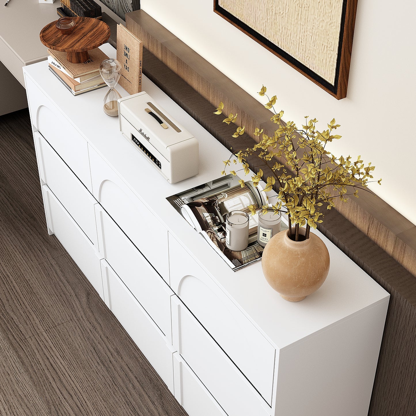 WIAWG 63-Inch Tall Bedroom & Living Room Storage Cabinet - Ample Space in a 9-Drawer Chest Dresser