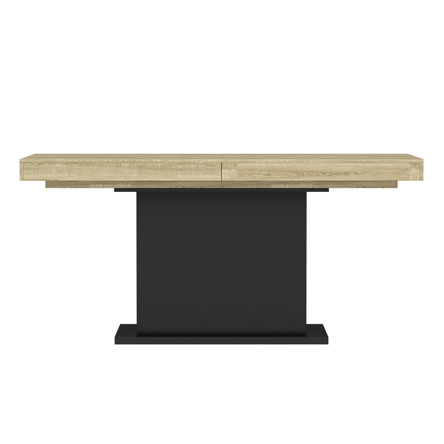 WIAWG Extendable Dining Table,63-78.7" Wide, Oak & Black