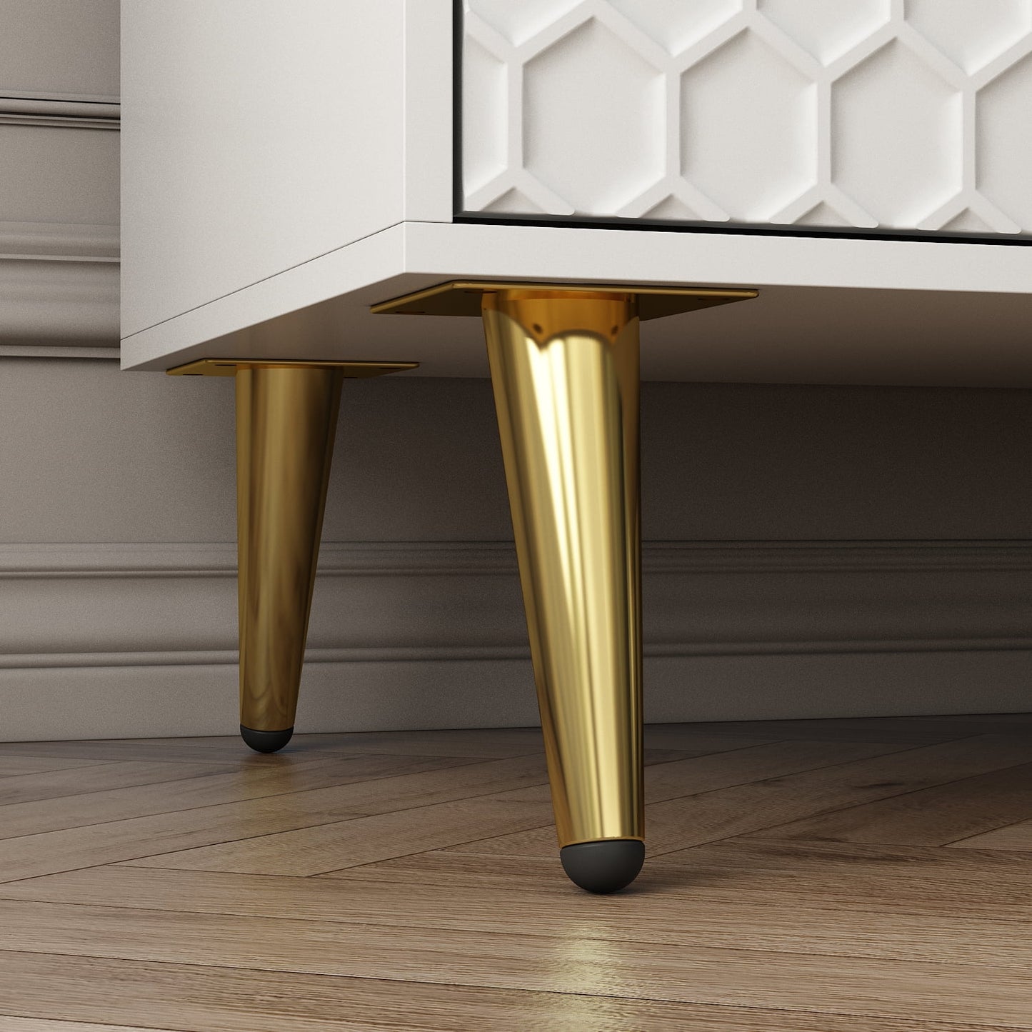 WIAWG Modern 2-Door Accent Table Buffet Cabinet with Metal Legs White 31.6"