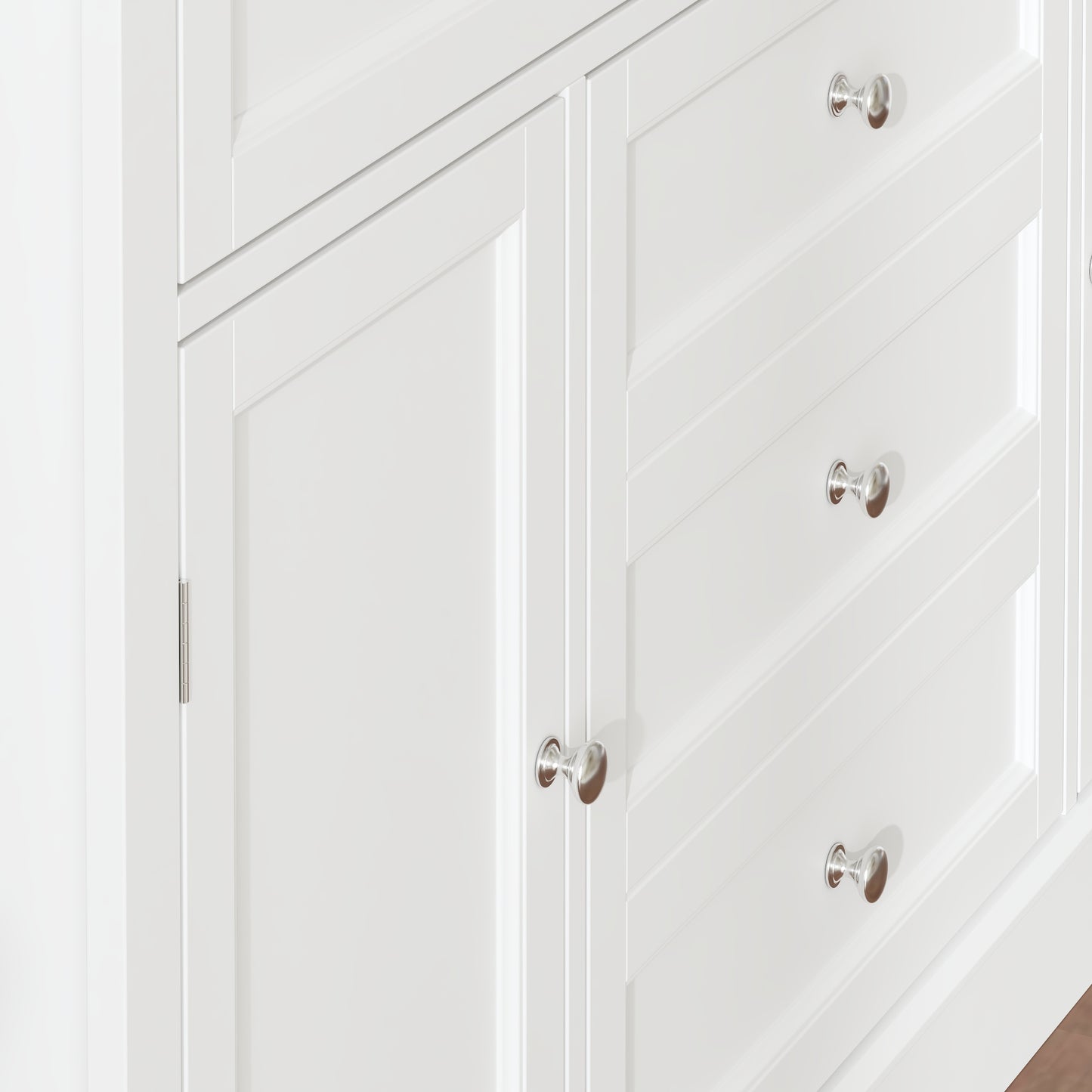 WIAWG Nursery Dresser with Changing Table Top, 46" W Baby Dresser with 2 Drawers,Storage Organize Station for Nursery and Baby Bedroom,White