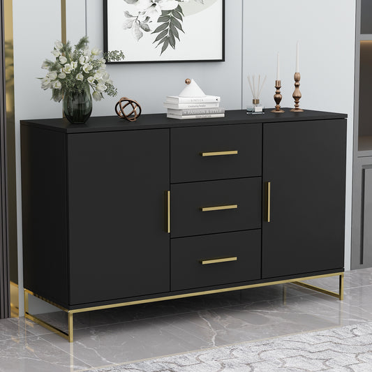 WIAWG Sideboard Buffet Cabinet with Drawers Storage Cabinets Black