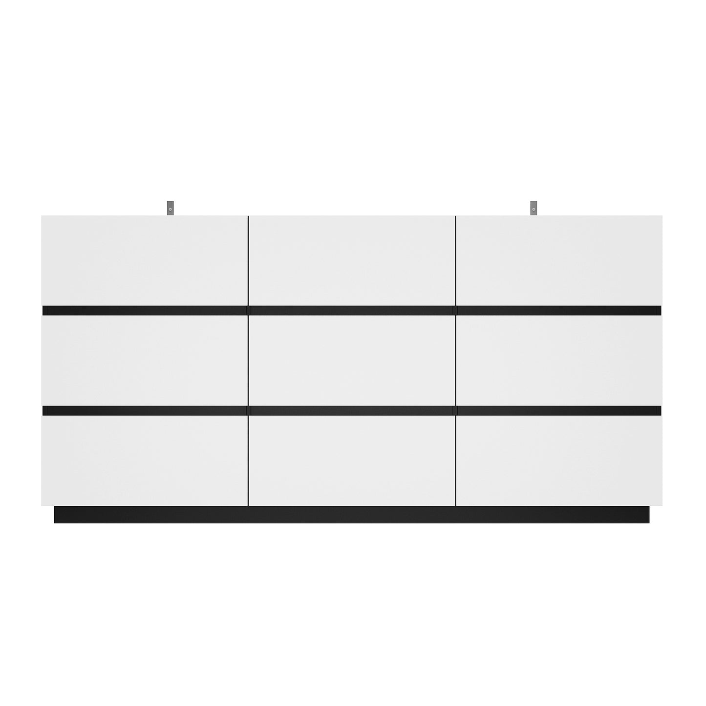 WIAWG 9 Drawers Dresser, Modern Chest of Drawer for Living Room Bedroom, White & Black, 63"