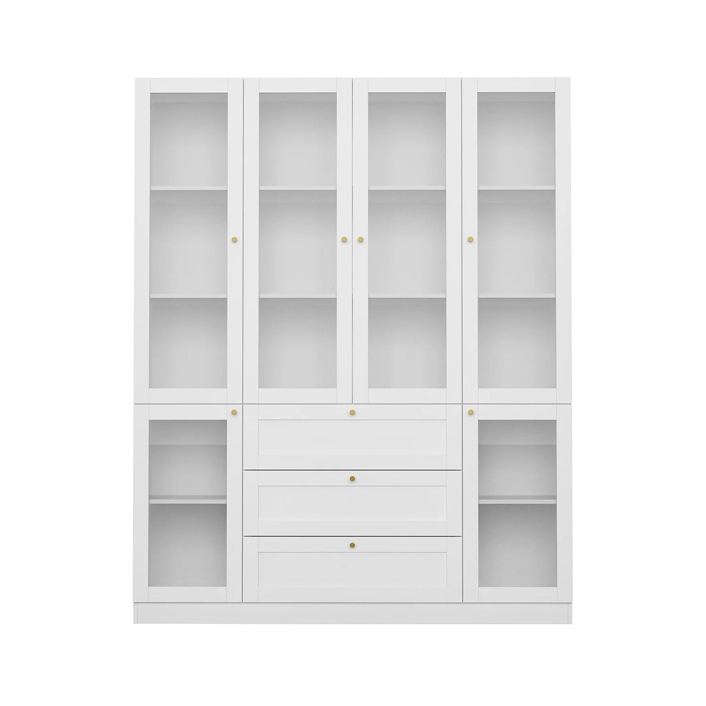 WIAWG Kitchen Pantry Cabinet, 78.7" Freestanding Multifunctional Dispaly Cabinet Storage Cupboard with 6 Doors, White