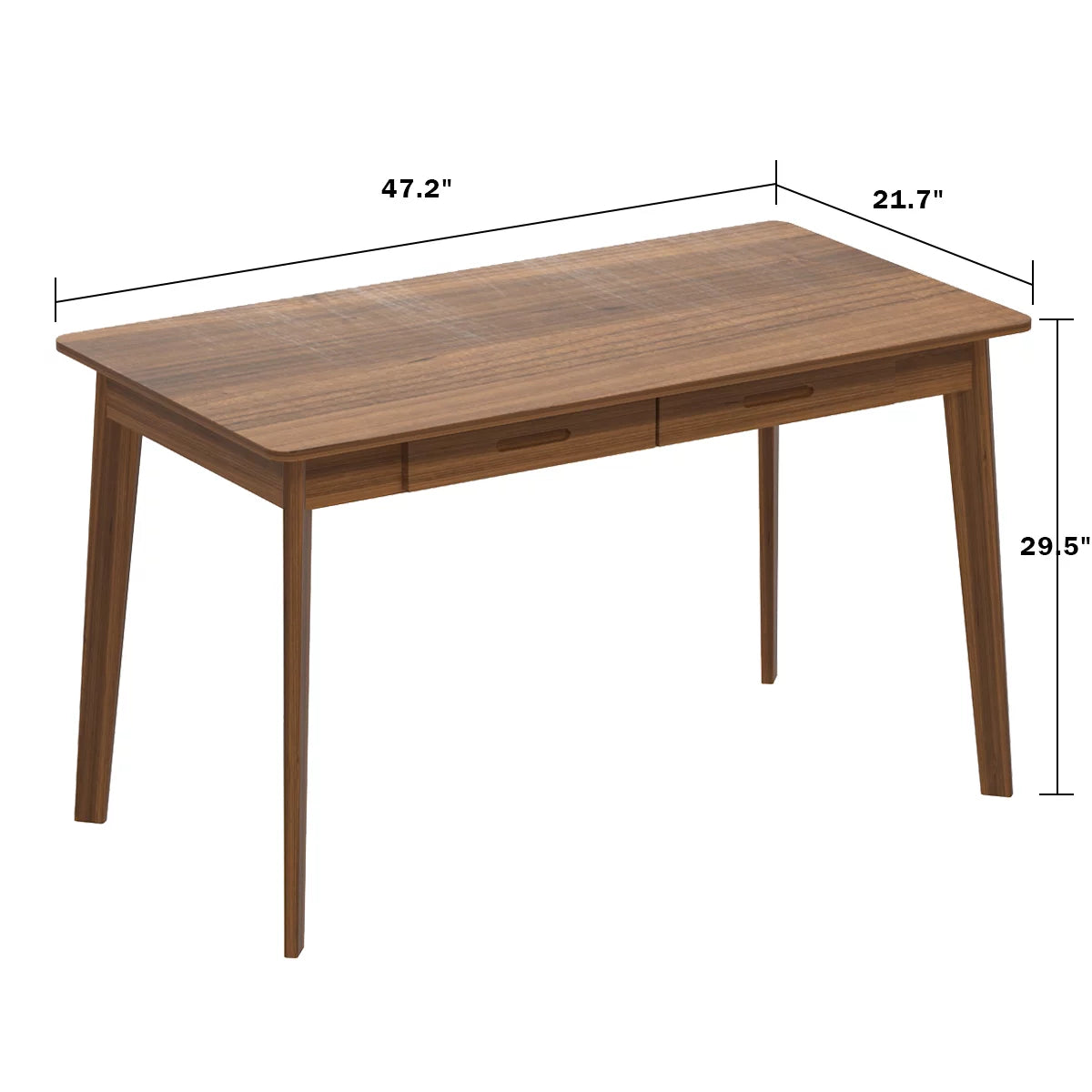 WIAWG Modern Office Desk with Drawer, Simple Computer desk in Home, Brown 47.2"
