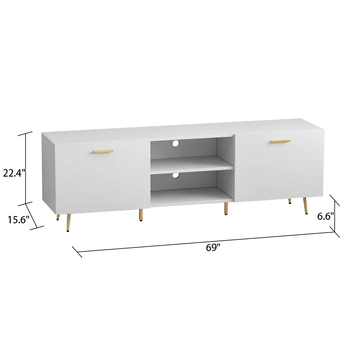 WIAWG Modern TV Stand for TVs up to 65" TV Stand Entertainment Center with Storage Shelves White