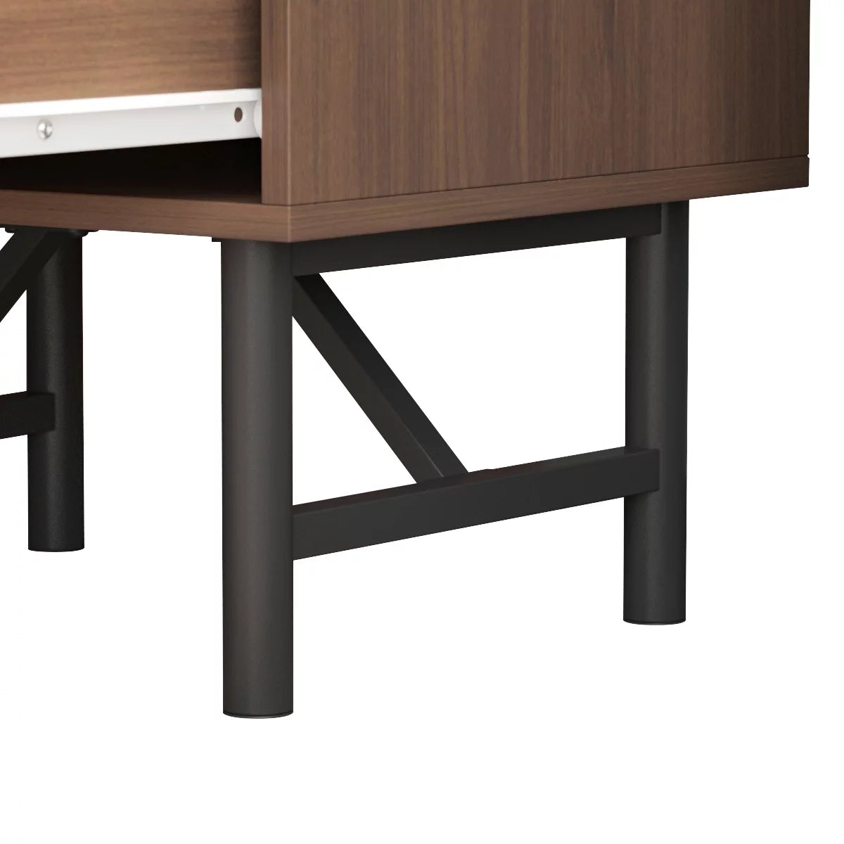 WIAWG Mid Century Modern End Side Table Nightstand with Storage Drawer for Bedroom Living Room Rustic Brown