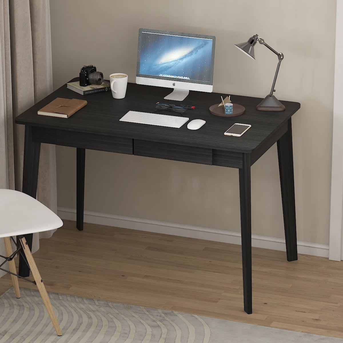 WIAWG 39" Modern Home Office Desk, Computer Table Workstation Table Gaming Writing Desks, Black