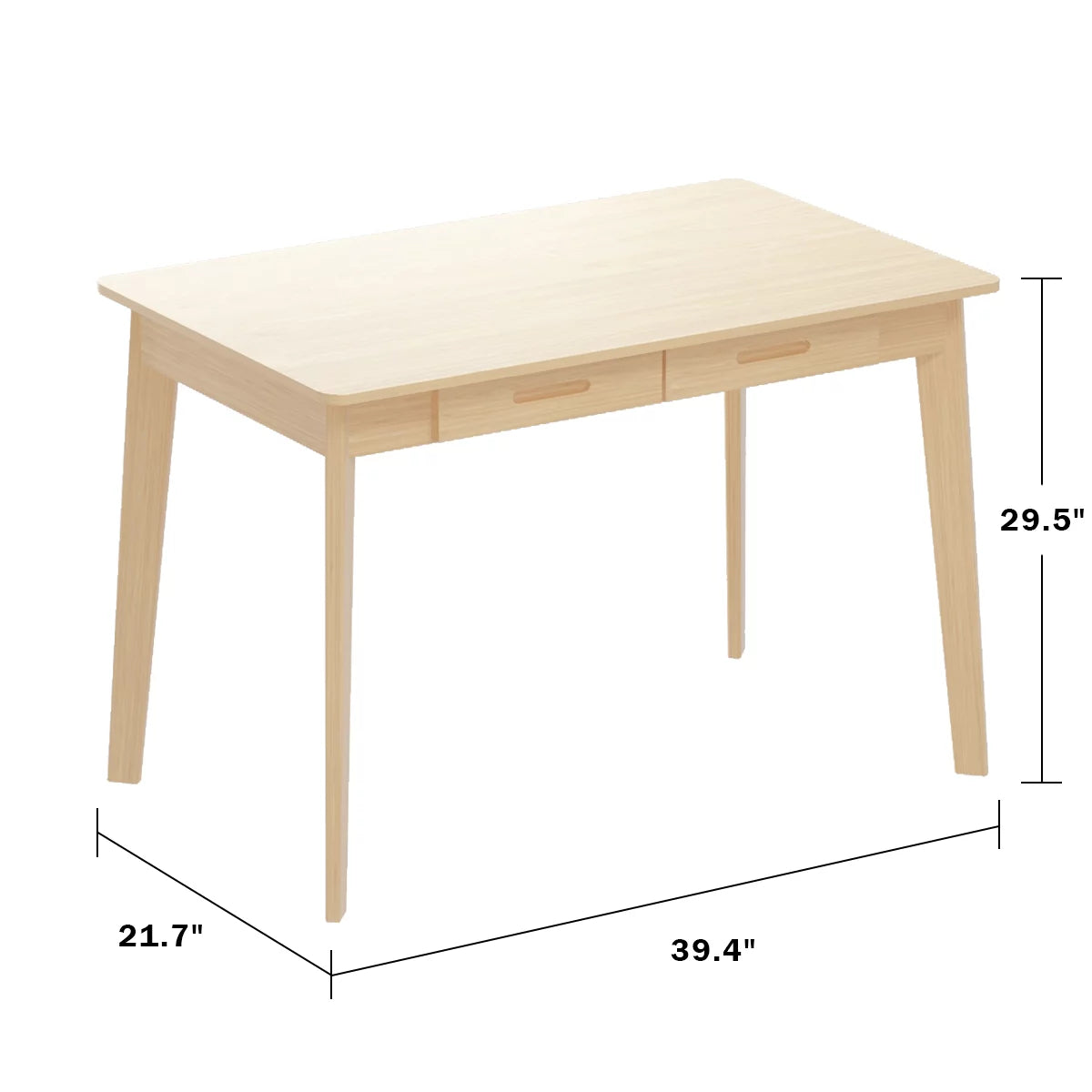 WIAWG Modern Office Desk with Drawer, Simple Computer Desk in Home Beige 39.4"