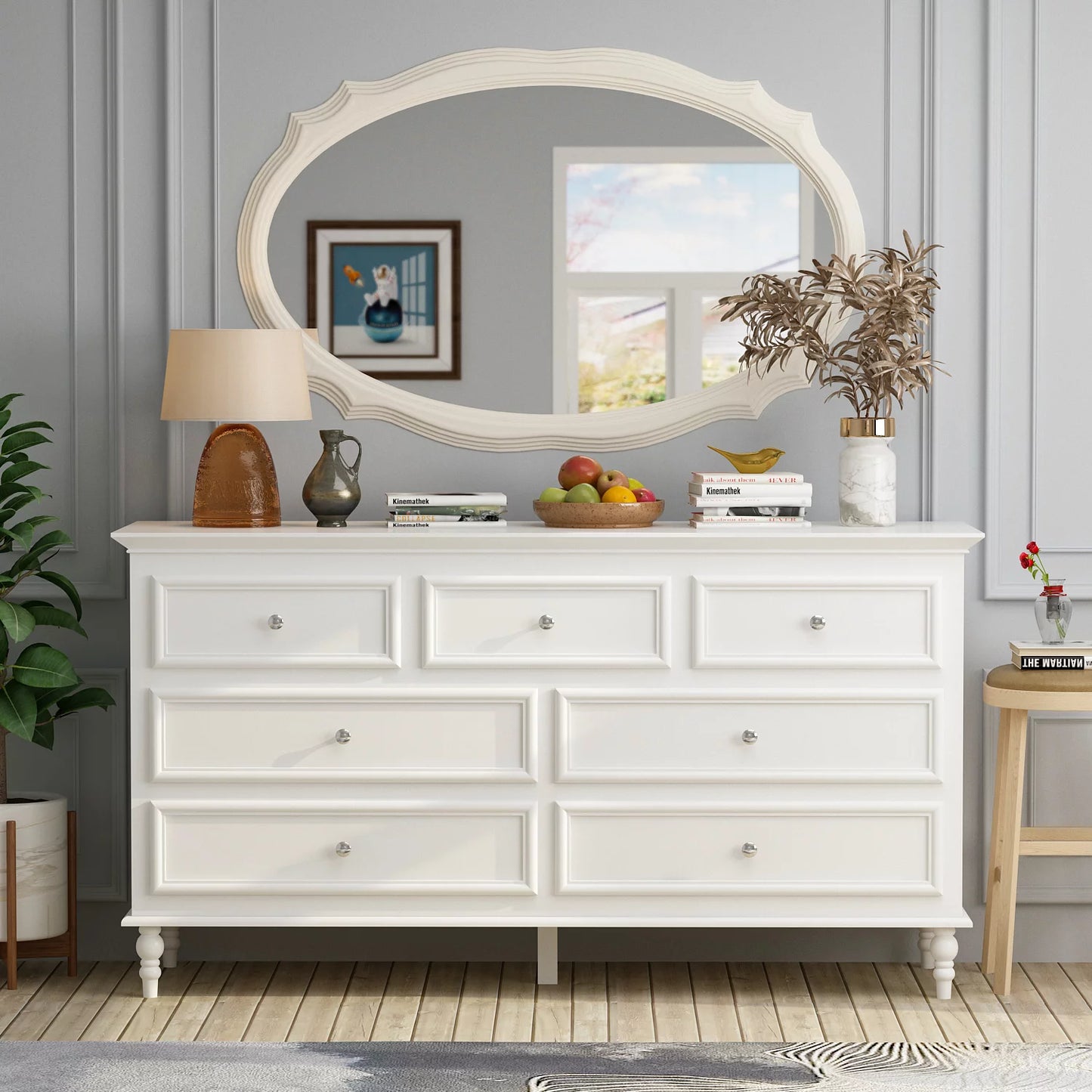 WIAWG 7 Drawer Dresser, Chest of Drawer White Dresser for Bedroom Nursery