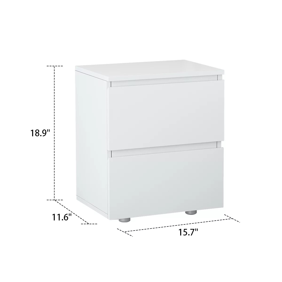 WIAWG Modern Side Table with Drawers Wooden Nightstand for Bedroom Living Room White